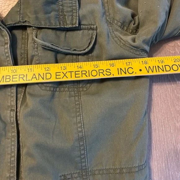 Kirra Field Jacket Womens Med Army Green Sherpa Fleece Lined Canvas Utility Moto - Picture 12 of 13